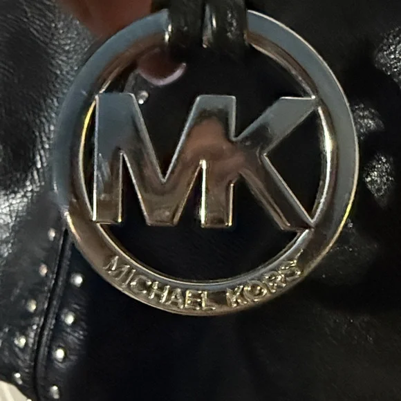 Michael Kors Black Studded purse w/matching wallet vintage MK. Comes w/dust bag - Picture 2 of 16